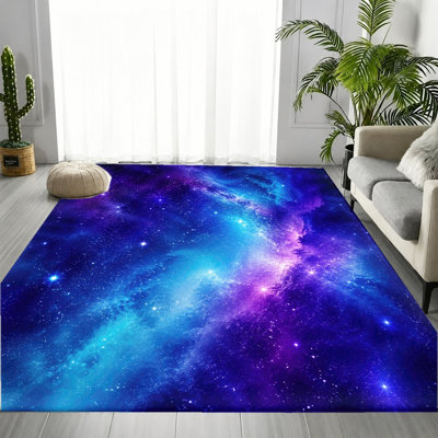 Tapis Galaxy Nebula, motif de ciel étoilé cosmique, design artistique, lavable en machine, antidérapant, décoration intérieure moderne pour salon, chambre, salle de jeux, studio, appartement