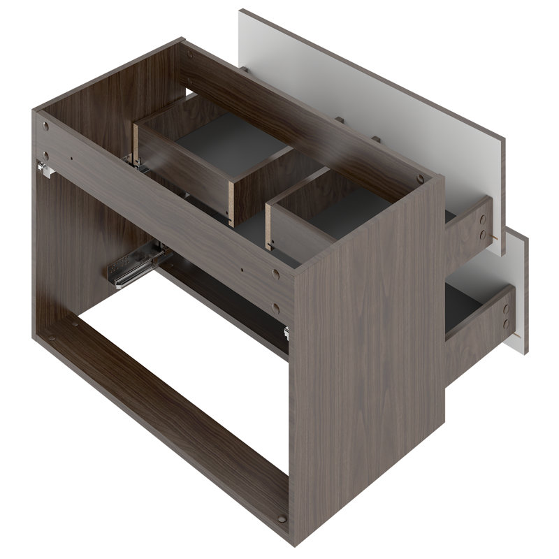 Amott Wall Mounted Required Bathroom Storage Furniture Set