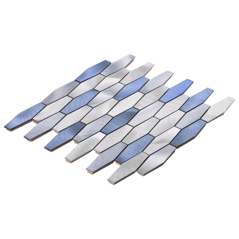 Blue Metal Aluminum Hexagon Mosaic Sheet Tile By Modket