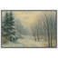«Misty Winter Woods with Bare Trees and Evergreen», reproduction d'art sur toile encadrée dans la chambre principale-437795590-437795595