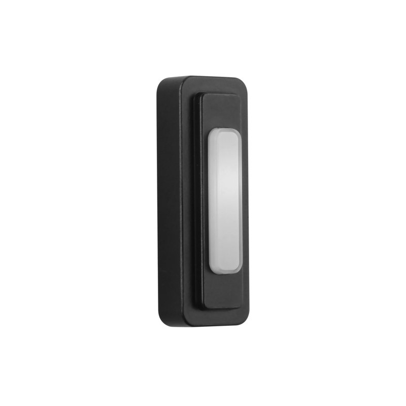 Flat Black Push Button Doorbell