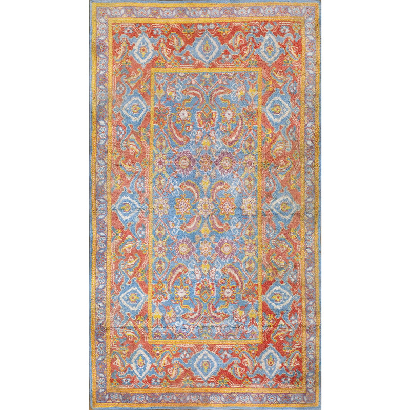 Antique Cotton Blue Hand Knotted Pile Rug