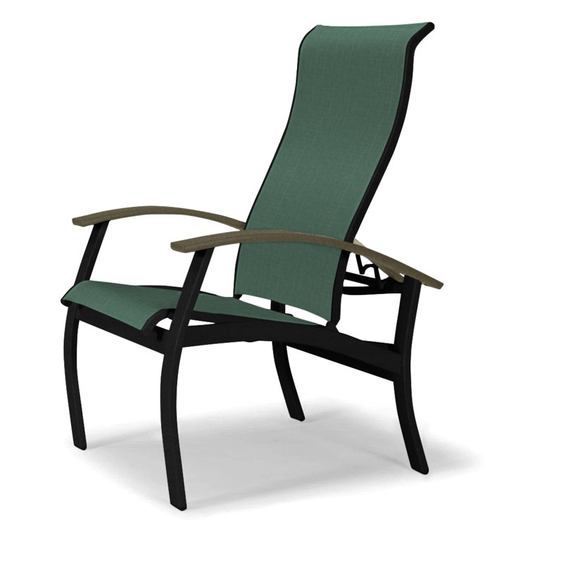 Chaise de patio Askar, Beachwood, Vert forêt 22D Sunbrella® vert, Noir texturé