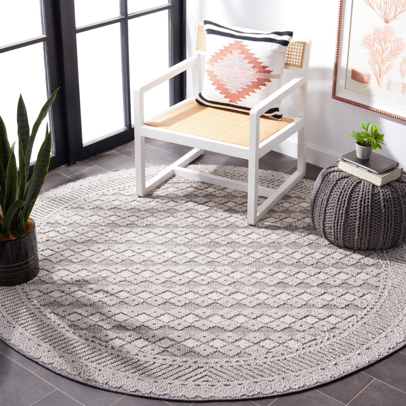 Abbigael 800 Performance Southwestern Indoor/Outdoor Area Rug, Round 6'7"