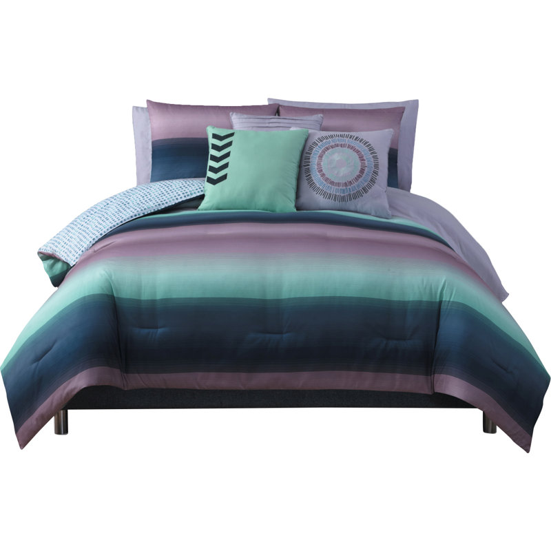Polyester Comforter, Queen Comforter + 9 Additional Pieces, Navy