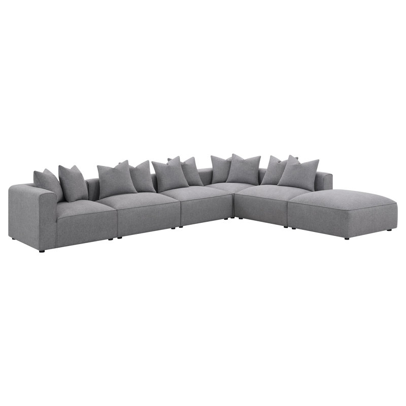 Canapé modulaire 6 pièces Hollifield, Tissu gris