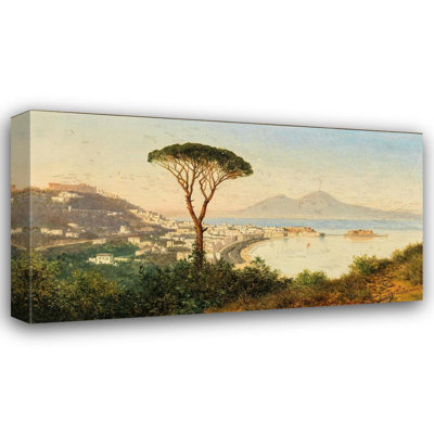 "View of the Bay of Naples" by  Albert Zimmermann - Gallery Wrap Canvas Wall Art