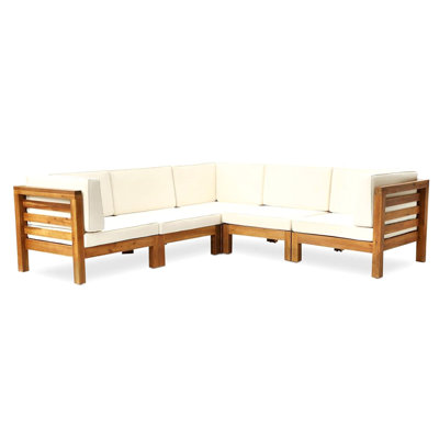 Oana -5-Piece V Shape Sofa Set, Beige