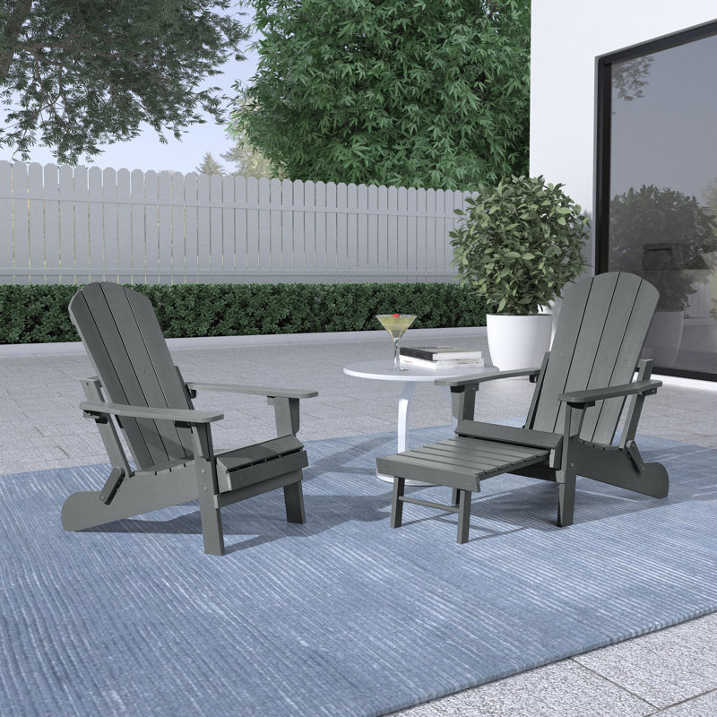 Ristaino Foldable Outdoor Adirondack Chair, Grey