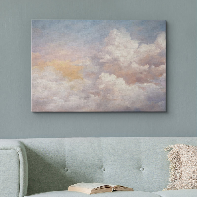 Impression sur toile Dreamy Pastel Cloudscape, doux ciel romantique pour chambre d'enfant ou chambre à coucher, Toile tendue