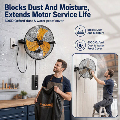 Cammoo 2-pack 18 Inch Wall Mount Fan, 360°tilt Adjustment, 3-speed Ip44 Industrial Commercial Outdoor Wall Fan For Greenhouse, Garage, Workshop, Warehouse, Covered Patio