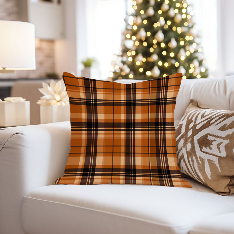Fall Plaid Pattern I Modern, 18"H x 18"W