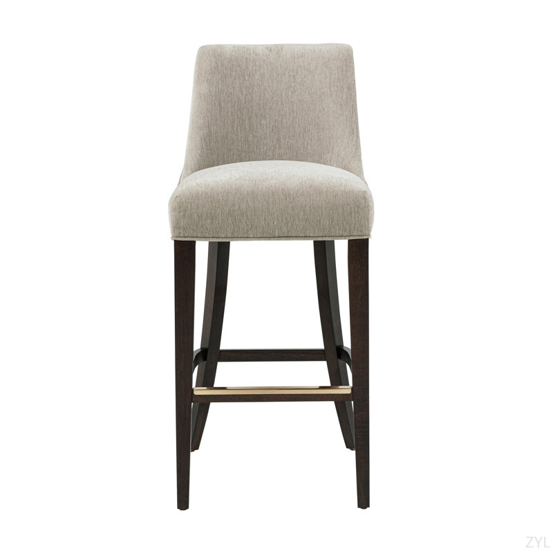 Tabouret de bar en chenille Beever, Taupe