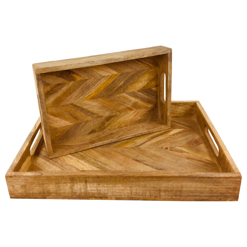 Julian Solid Wood Tray - Set of 2