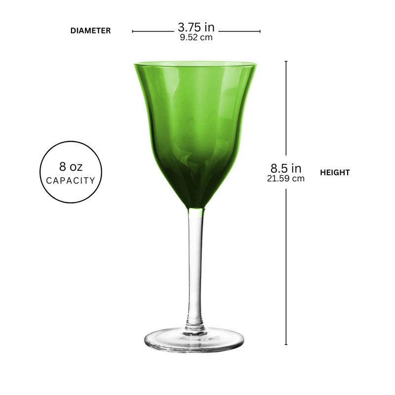 8 oz. All Purpose Wine Glass, Green