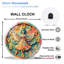 Horloge murale rétro vintage avec motif floral 12 po