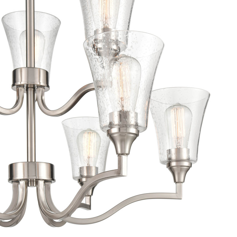 Fortenberry 9 - Light Dimmable Classic / Traditional Chandelier, Brushed Nickel