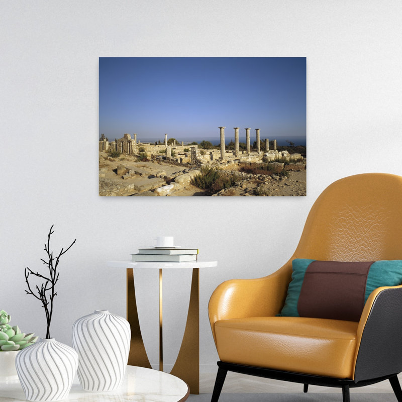 Kourion, Chypre, architecture contemporaine abstraite, art mural, H 16 po x l 24 po