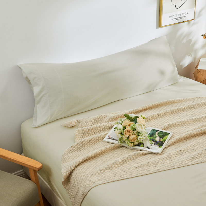 Soft Twill Microfiber Fabric Pillowcases Set, Beige
