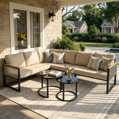 L-shaped Patio Sectional With Cushions