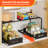 Extendable Under Sink Organizer, 2 Tier Pull Out Under Cabinet Organizer Shelf, Black Expandable Storage