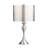 Set Of 2 Steel Table Lamps with Metal over Linen Double Drum Shade-1776437599
