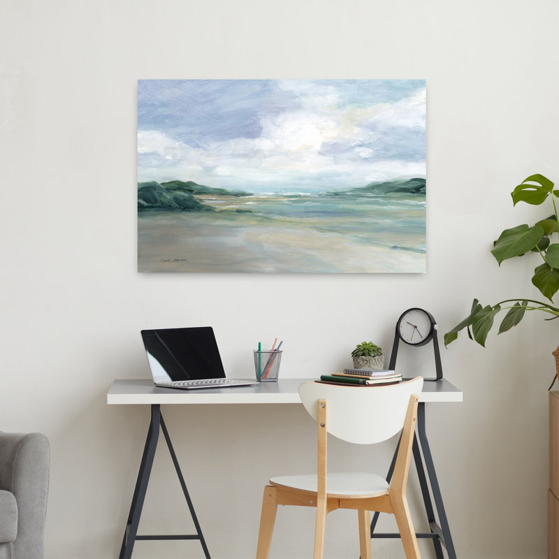 «Wet Sandy Beaches», art contemporain abstrait côtier contemporain, H 36 po x l 24 po