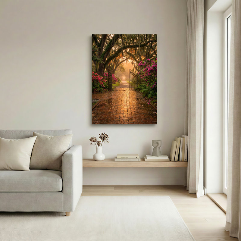 Ensemble de 1 tableau sur toile « Chemin de jardin », H 24 po x l 16 po, Toile tendue