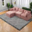 Canapé modulaire spacieux en chenille rose et confortable en L pour la maison