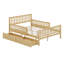 Lit plateforme avec deux tiroirs de rangement et garde-corps des deux côtés, cadre de lit en bois pour la chambre à coucher-130918256