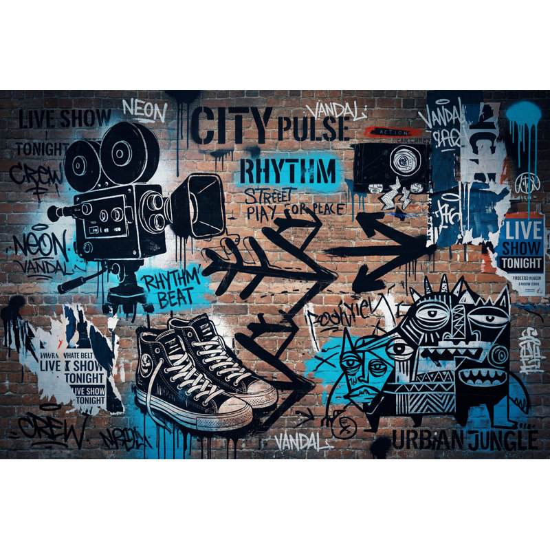 Papier peint mural Brick Urban Brick Exposed, 160 po x 108 po, Peler et coller