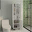 Armoire de rangement, 2 portes, 9 tablettes, 4 pieds, blanc
