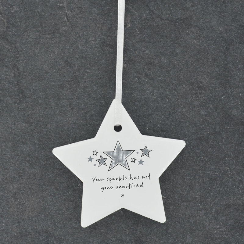 The Seasonal Aisle Stars Christmas Holiday Shaped Ceramic Ornament