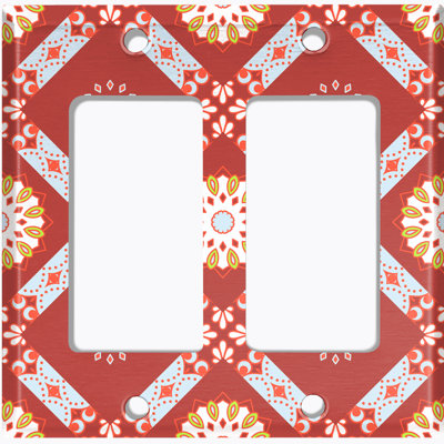 Patterned 2 - Gang Toggle Light Switch Standard Wall Plate