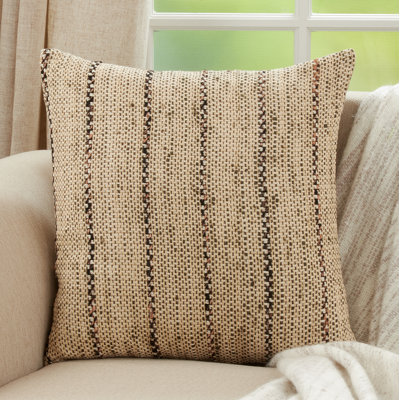 Hugh Collection Striped Cotton Throw Pillow