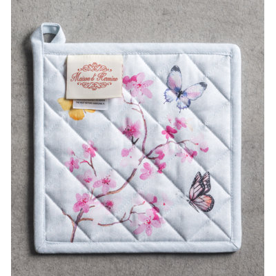 Ensemble de maniques Maison d'Hermine Blossoms in Spring 100 % coton - 20 x 20 cm