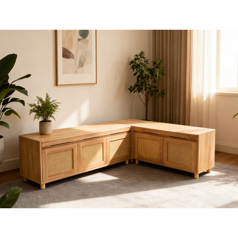 L-Shaped Entryway Bench With Storage