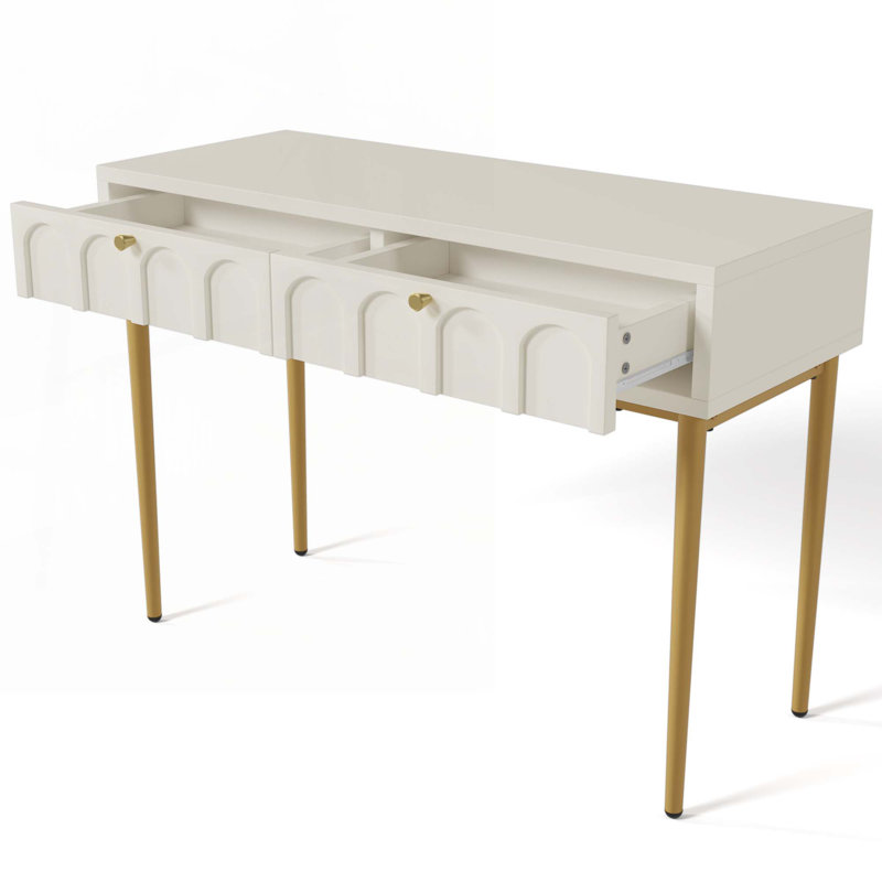 Wood Console Table with 2 Drawers ,Four Legs