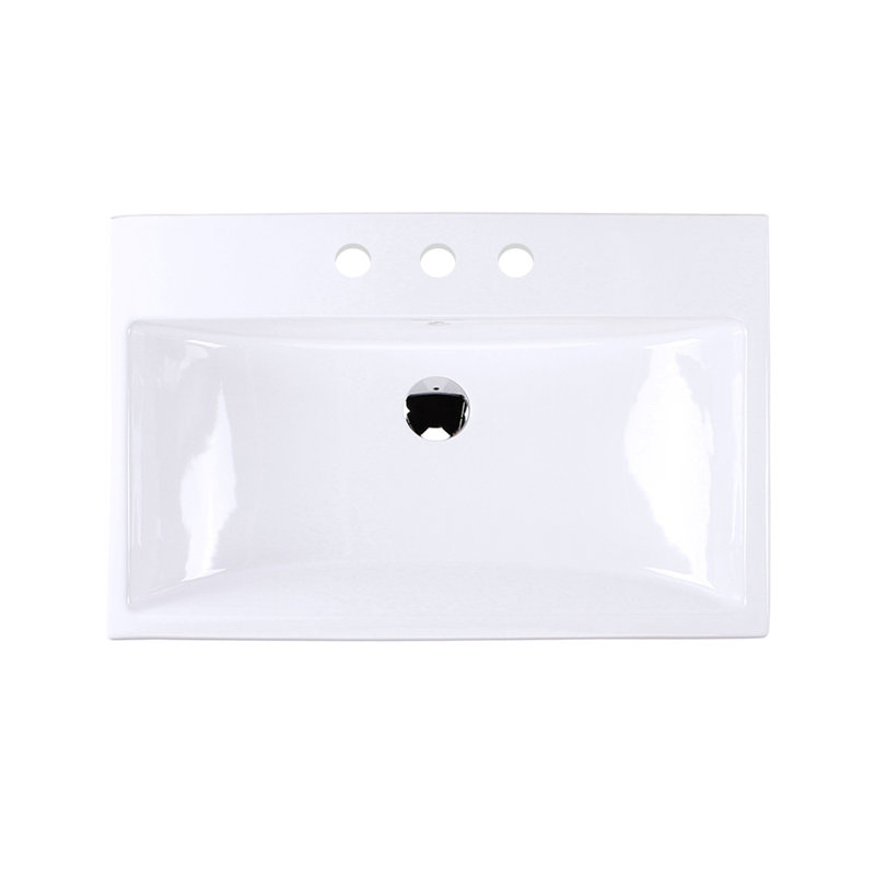 Piazza 27.75'' L Bathroom Sink, 8" Centers