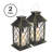 Solar Lantern Set – 2-Pack Hanging or Tabletop Water-Resistant Outdoor Lantern with LED Pillar Candles for Indoors or Outdoors