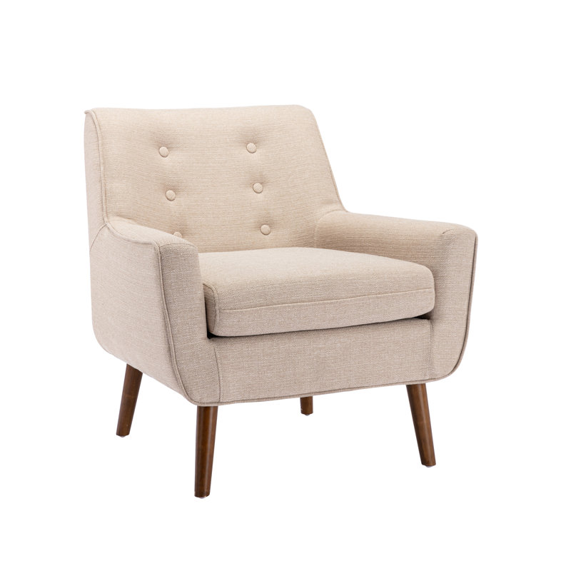 Fauteuil Firminia, Mélange de polyester beige