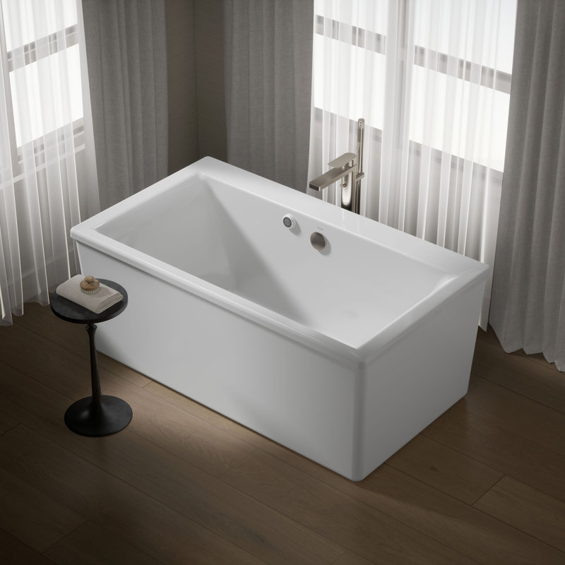 Stargaze 61" X 30" Freestanding Bath Soaking Acrylic Bathtub, White