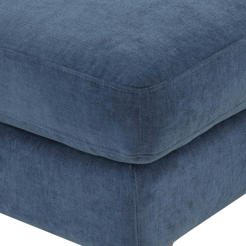 39.5" Wide Square Standard Ottoman, Blue Polyester