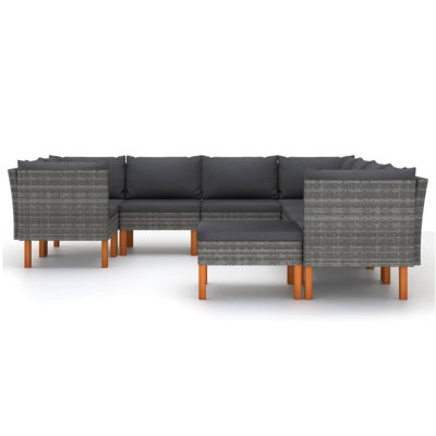 Ensemble modulaire de patio carré en eucalyptus de 23,6 po de large avec coussins Brause