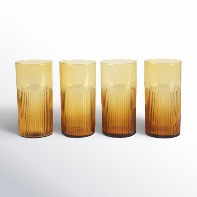 Lyon Sky Ribbed Drinking Glass