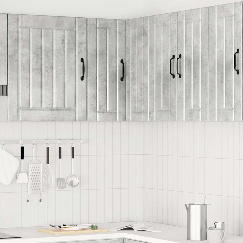 Armoire de coin murale en bois d'ingénierie vidaXL, Gris béton
