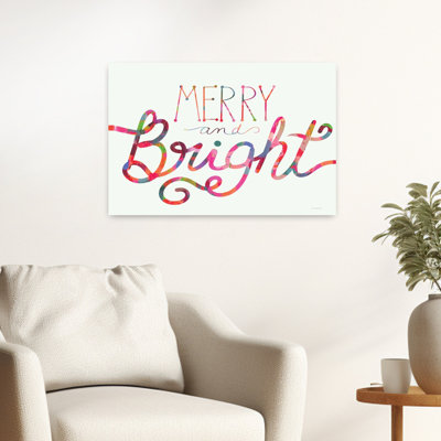 Merry and Bright 1 Piece Wrapped Canvas Wall Art