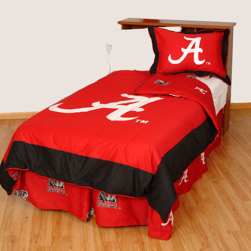 NCAA Sateen Comforter, Twin Comforter + 1 Standard Sham, Alabama