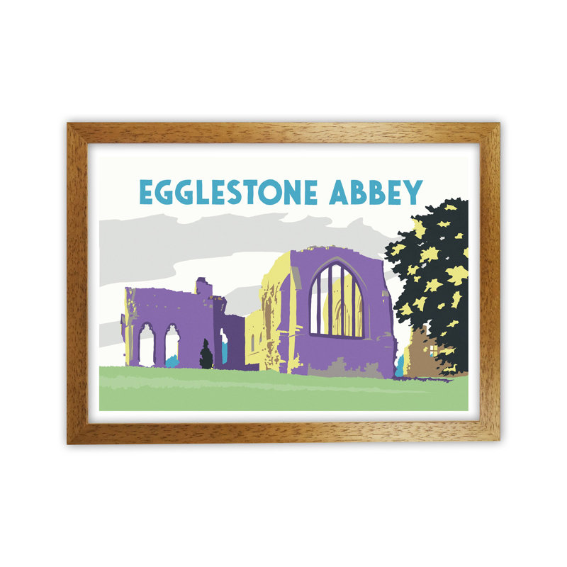 Egglestone Abbey by Richard O'Neill - Print, Brown Framed, 46cm H x 63cm W x 3cm D