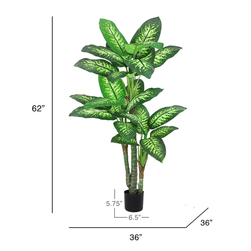 Arbre de daffenbachia artificiel en pot